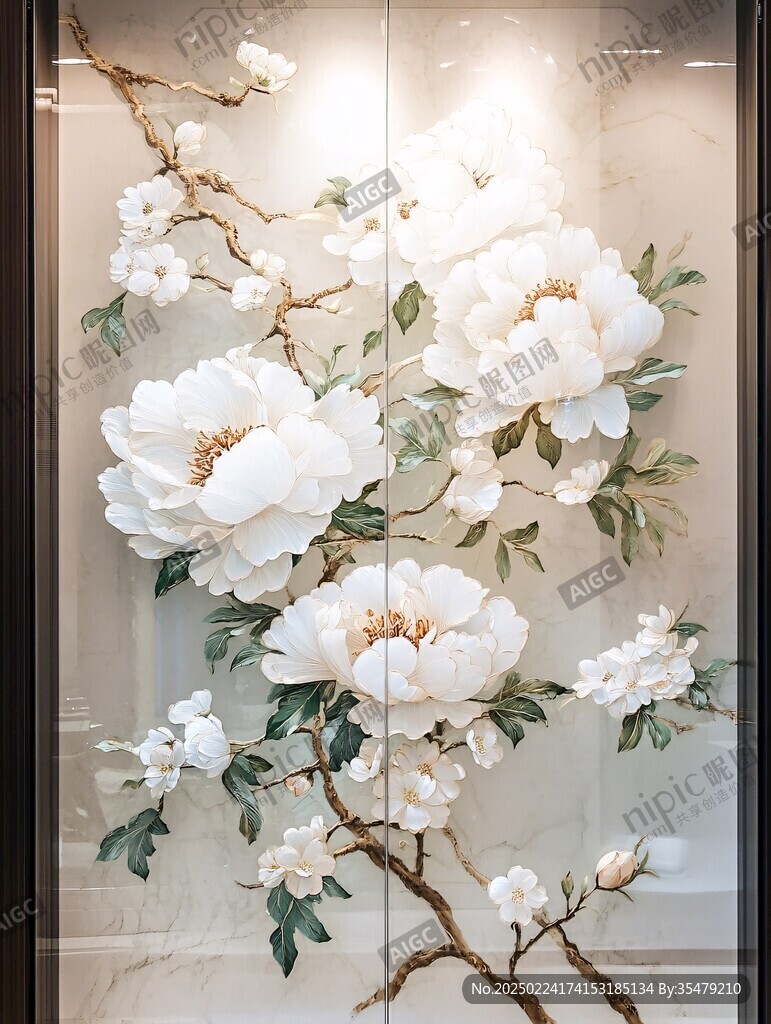 牡丹花櫥窗