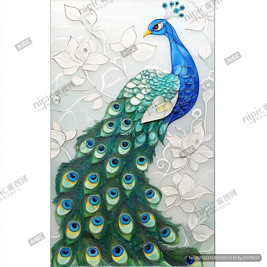 藝術(shù)畫工藝玻璃花鳥