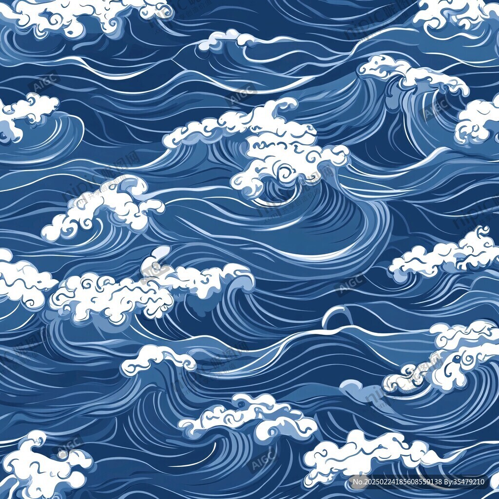 浪濤翻滾包裝底紋