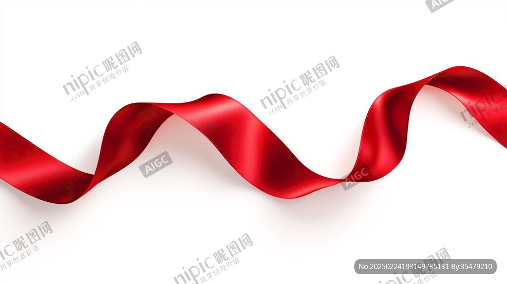 紅色飄帶線條