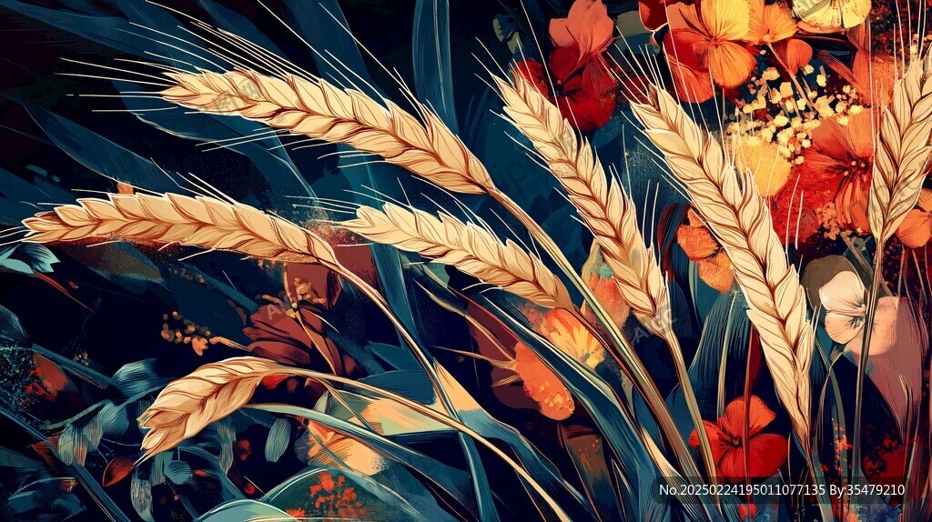 小麥包裝插畫