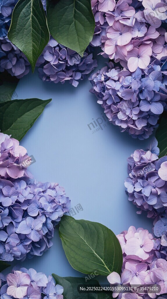 高清繡球花花紙