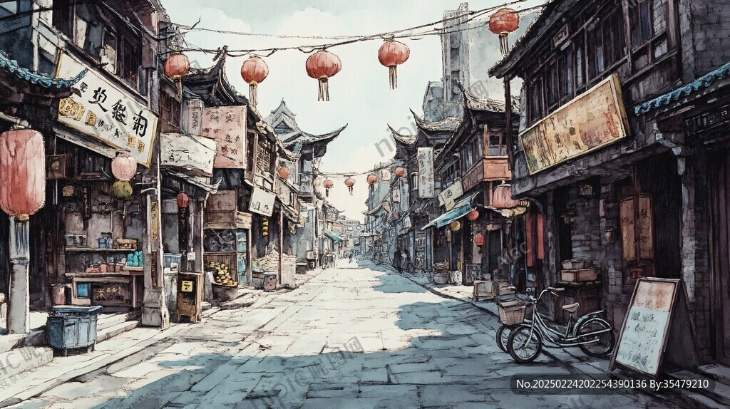 古街插畫