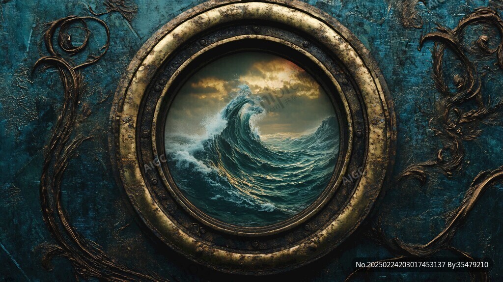 波濤海濤壁畫海波海浪