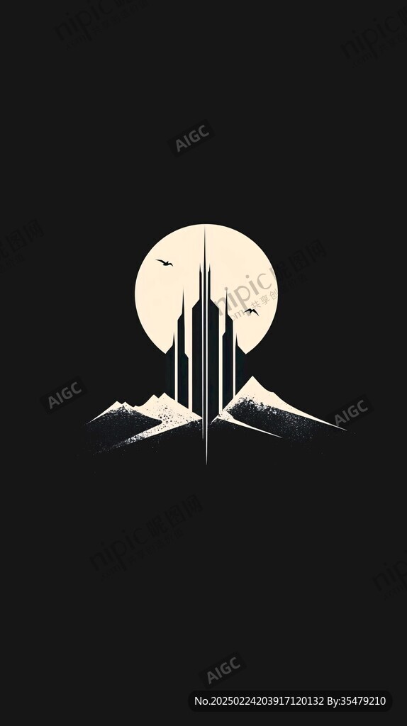 山脈插畫logo