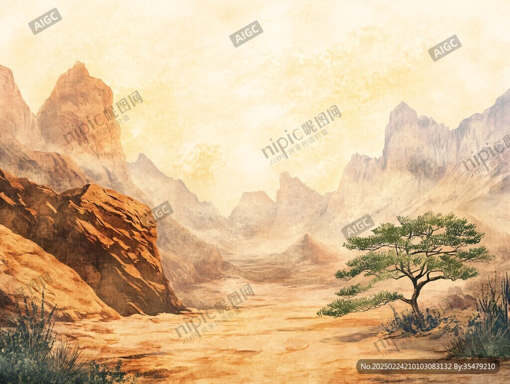 阿拉善水彩背景