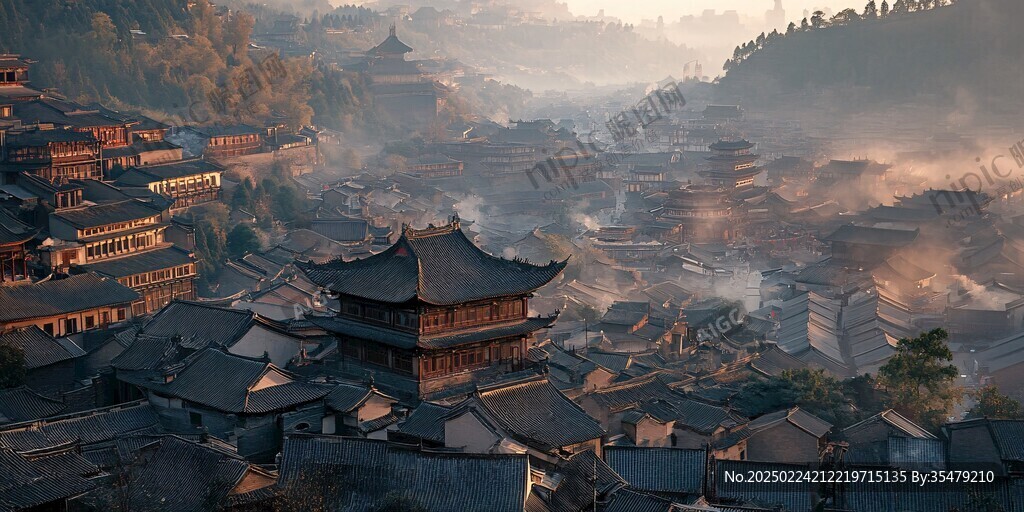 晨曦中的古城