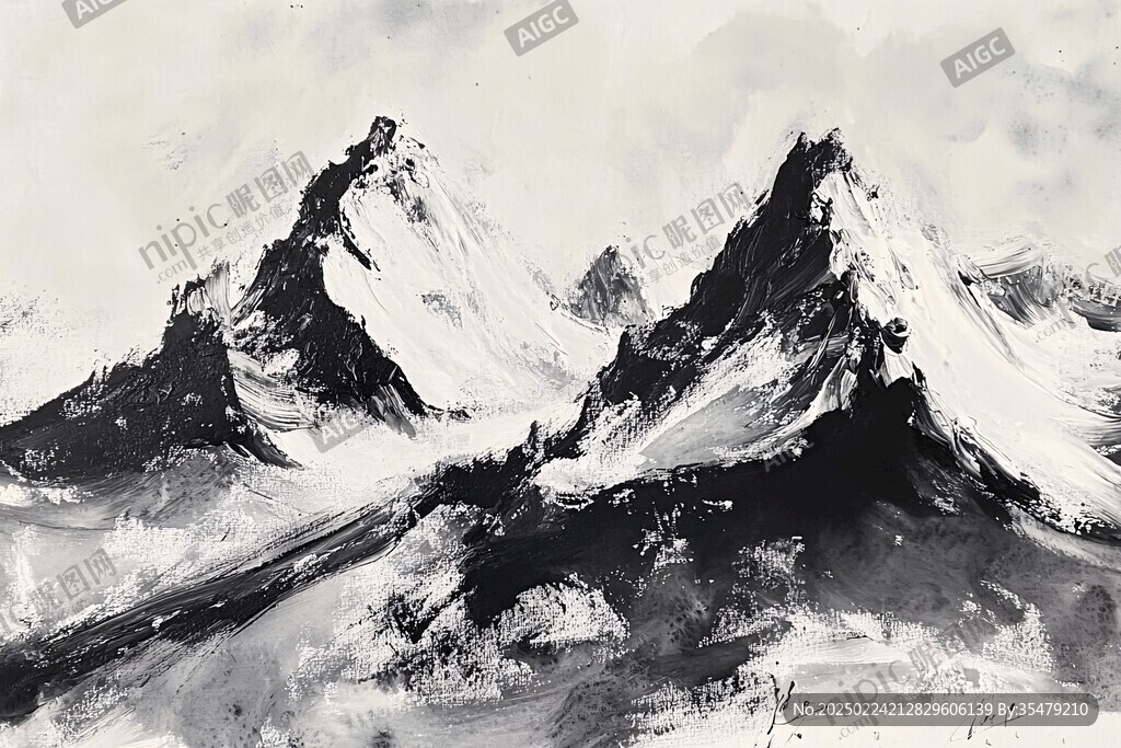 雪山抽象畫(huà)