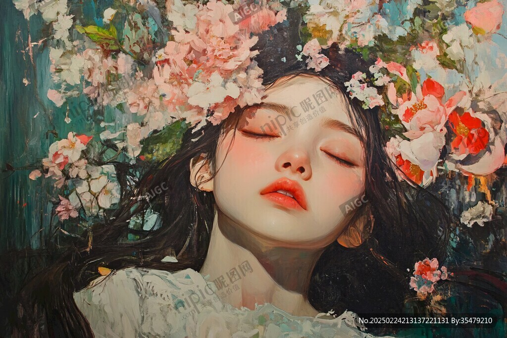 唯美少女與花系列