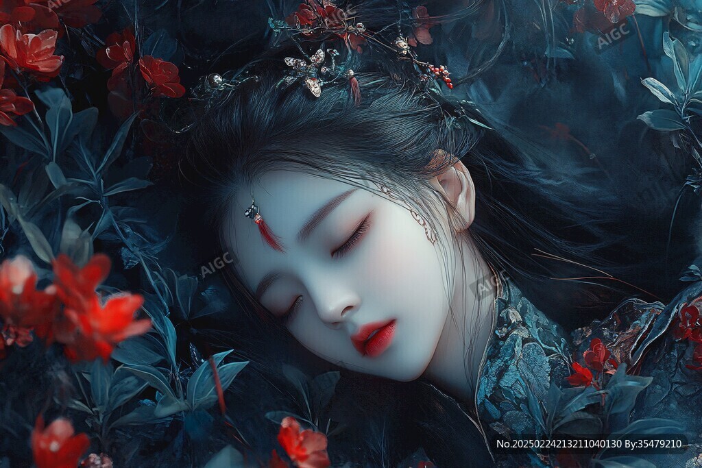 紅衣少女設計古風