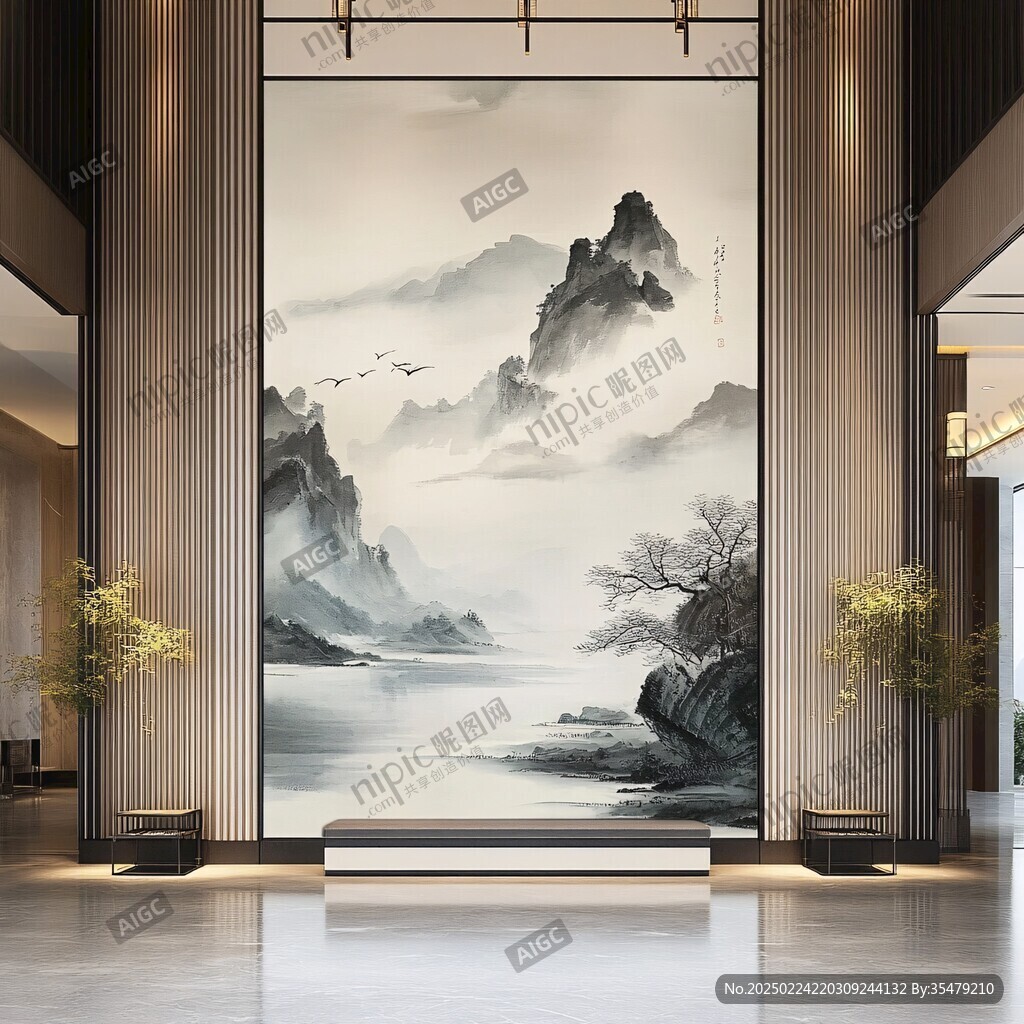 山水畫壁紙墻紙