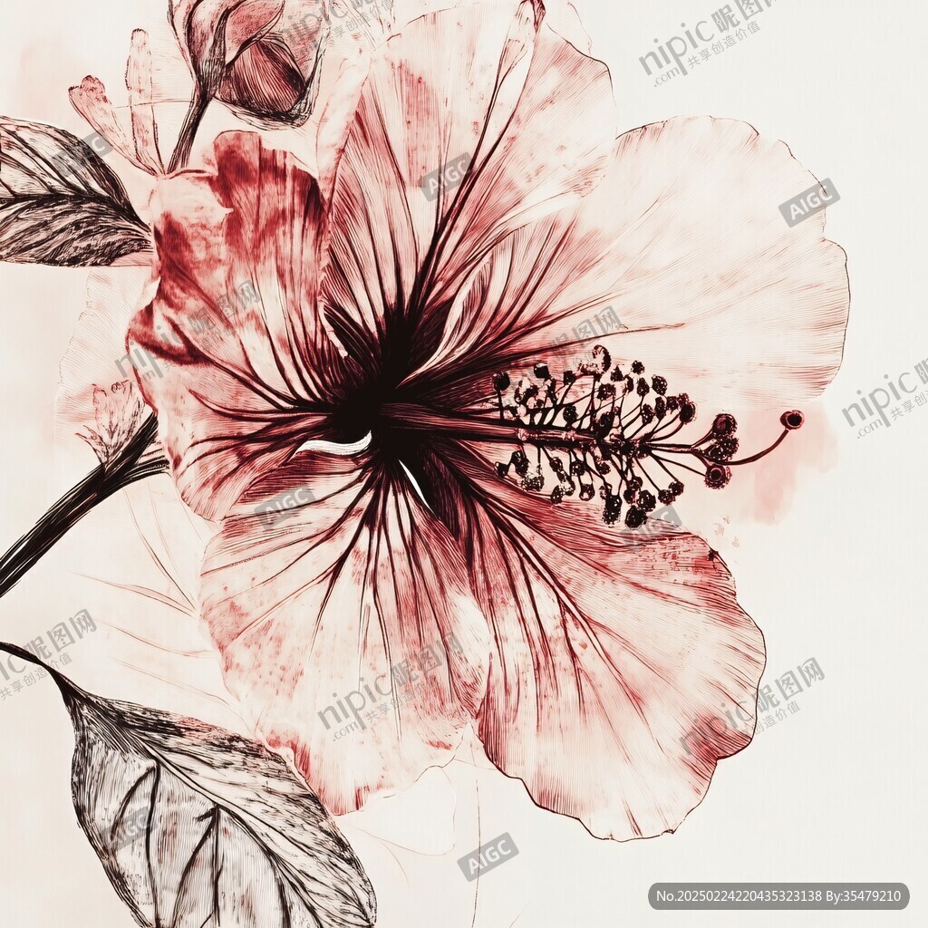 水墨扶桑花