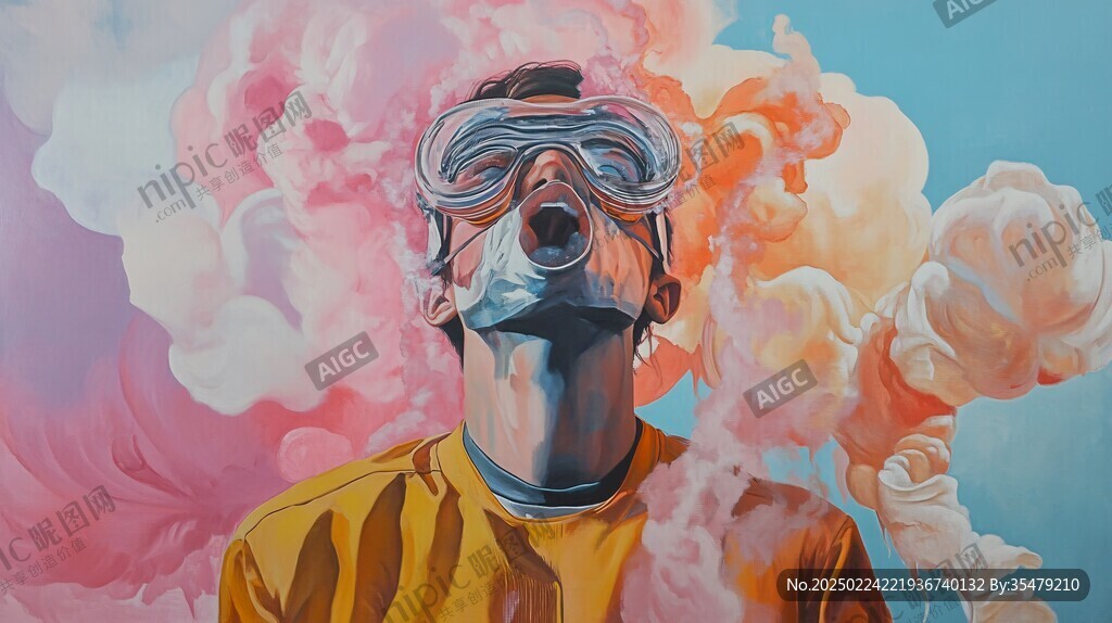 潮牌煙霧插畫