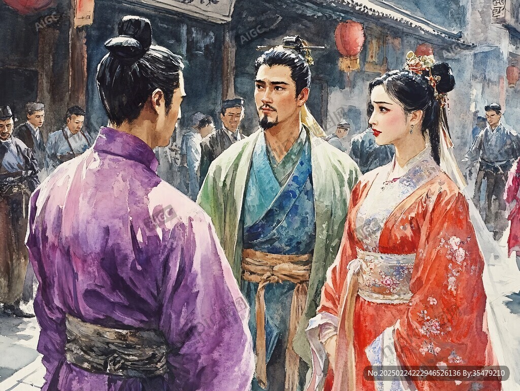 橫店手繪水彩橫店印象