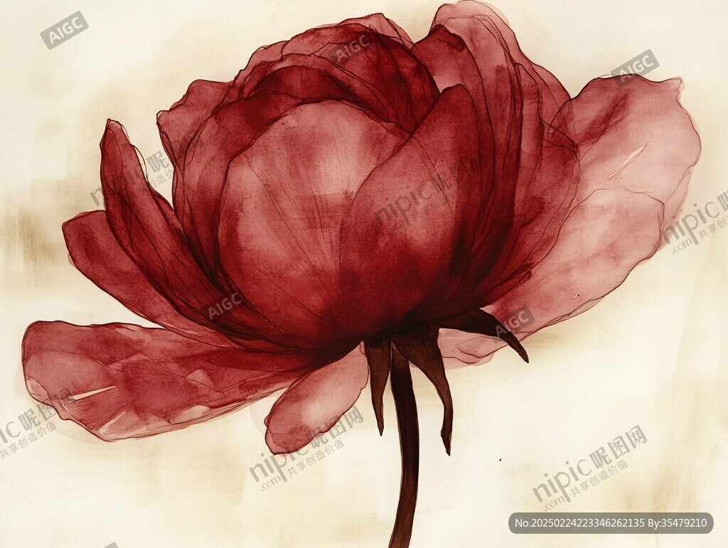 紅色花瓣畫