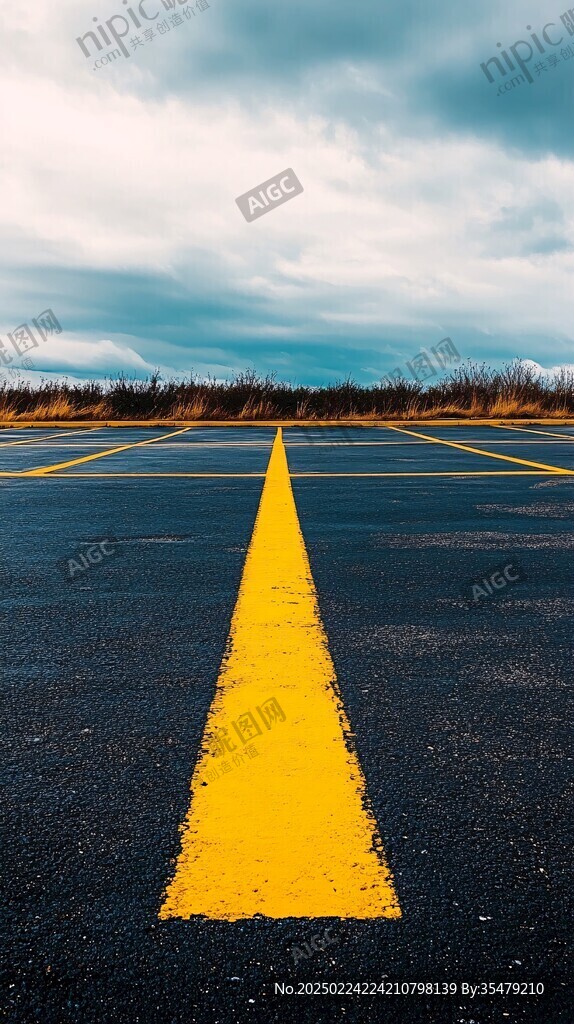 黃色線條路面