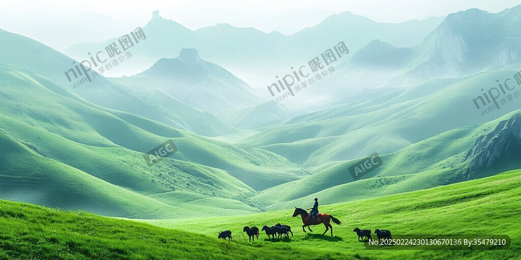 意境山水草原