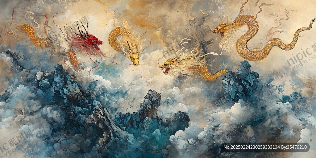 龍年橫版插畫