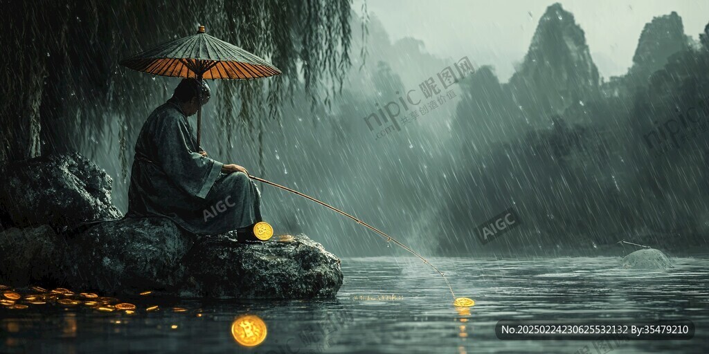 雨中垂釣