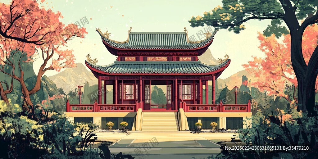 愛(ài)晚亭插畫(huà)