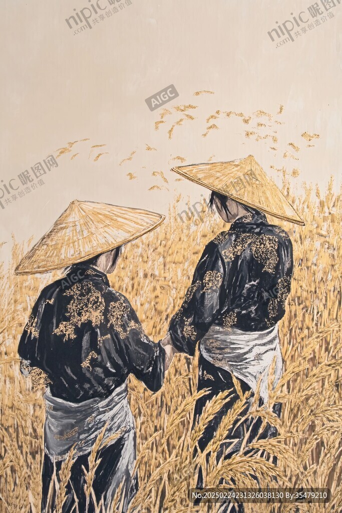 稻穗壁畫