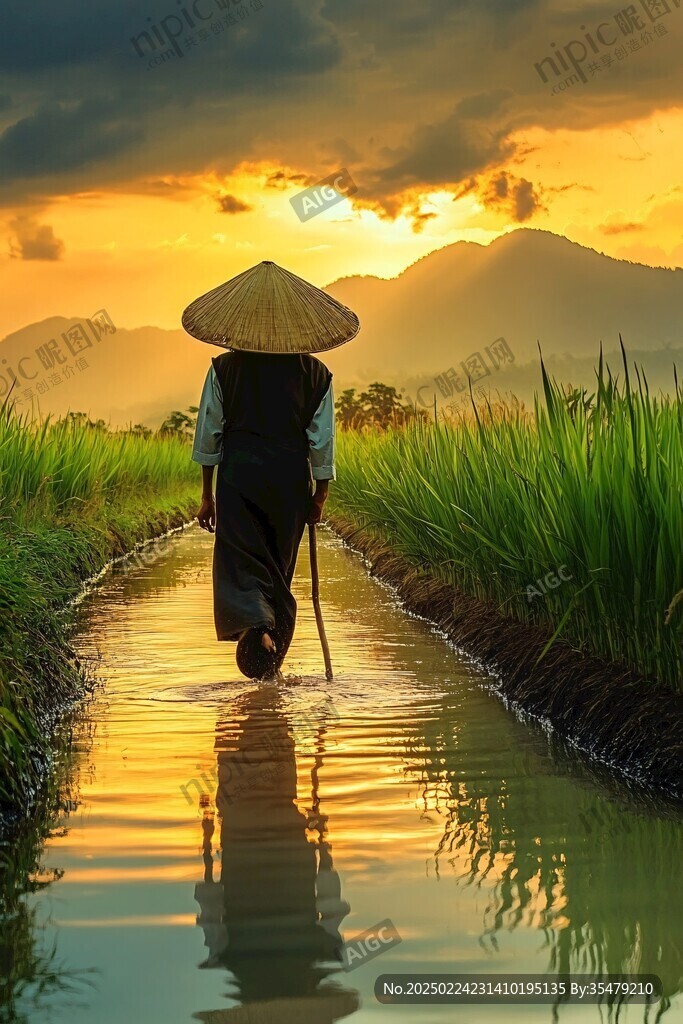 挑水的農(nóng)夫