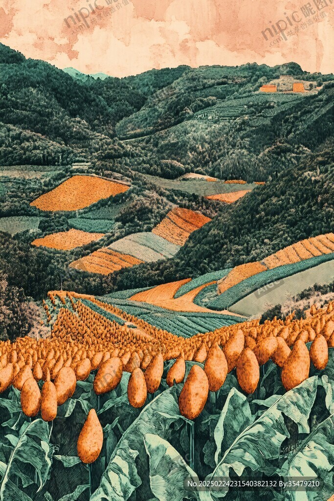 色彩農(nóng)田自然風(fēng)光