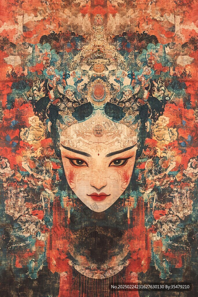京劇花旦插畫