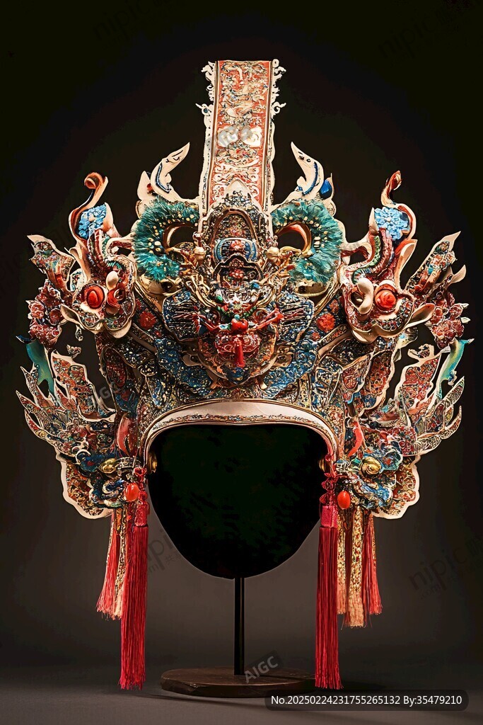 花絲鑲嵌點翠盔頭