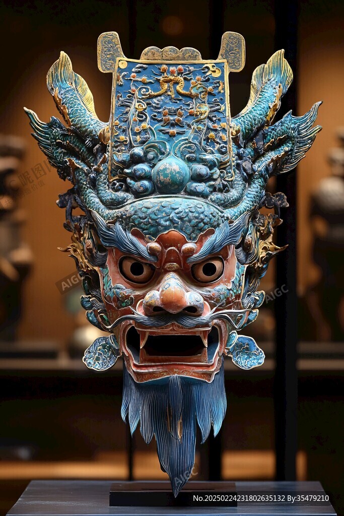 泥塑獸頭
