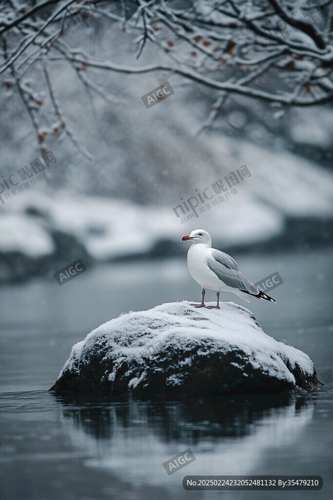 雪中鴛鴦