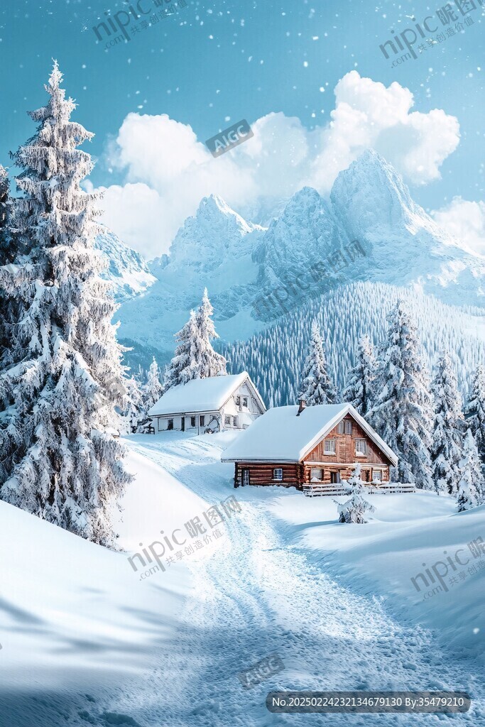 雪景立體畫