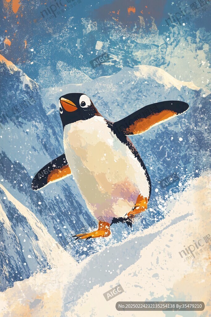 南極企鵝插畫