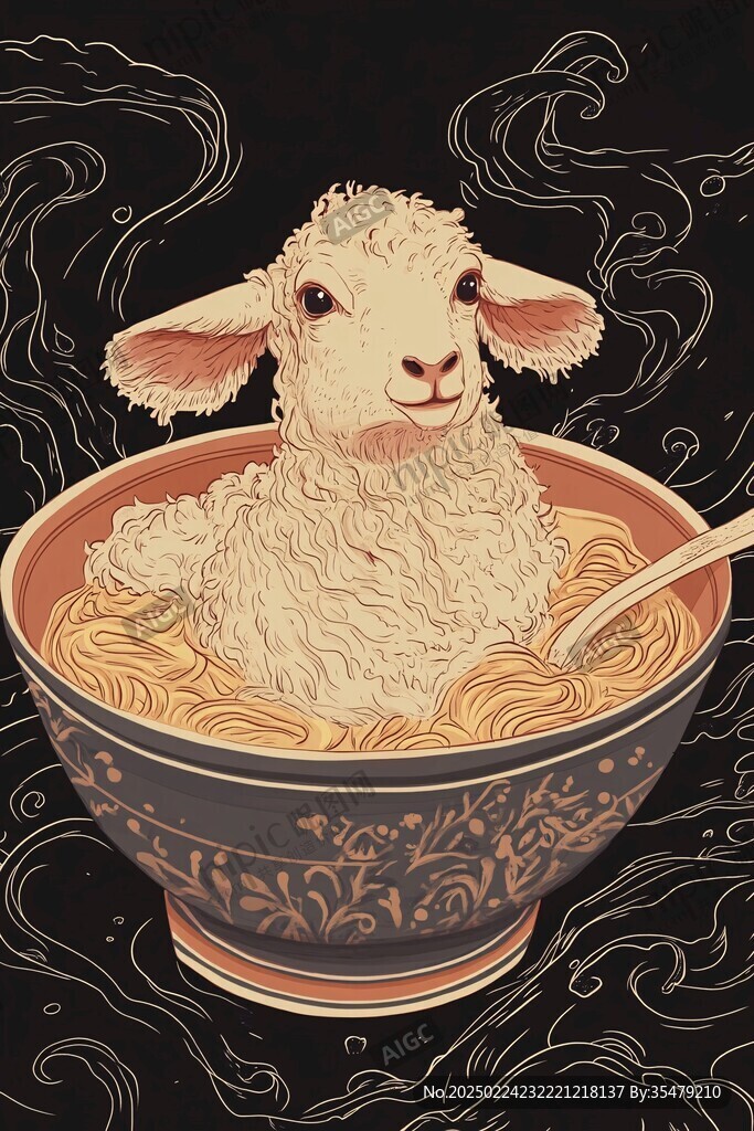 羊肉面插畫