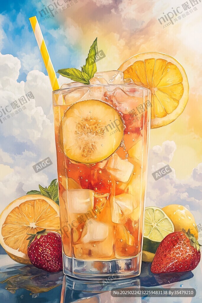 夏季冰飲插畫