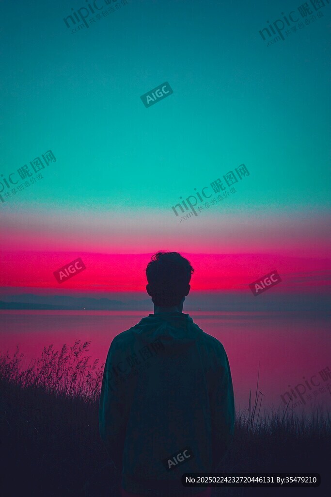 看晚霞的人