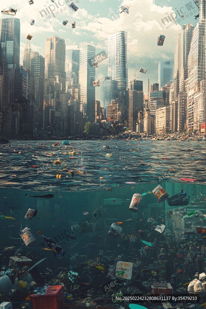 水面漂浮的垃圾