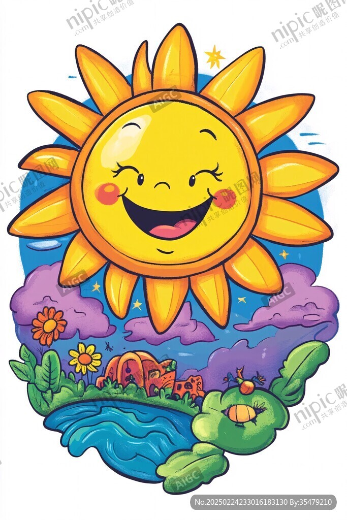 卡通太陽插畫