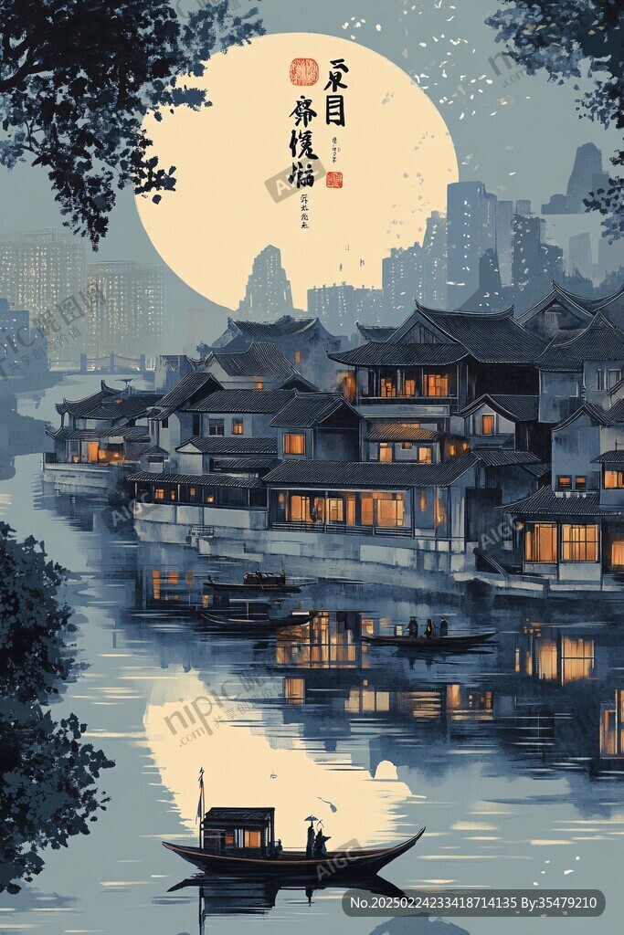 插畫(huà)江南