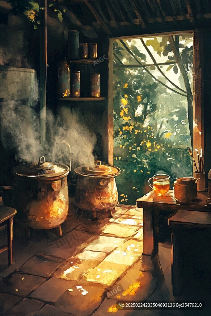 農家廚房懷舊場景