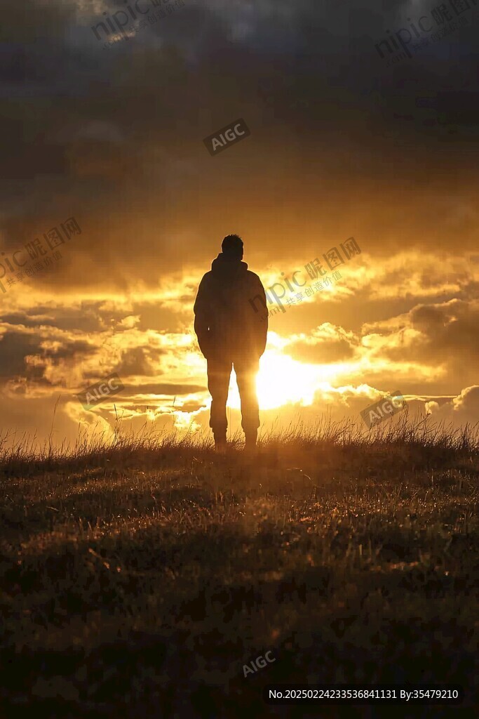 夕陽下的獨行者