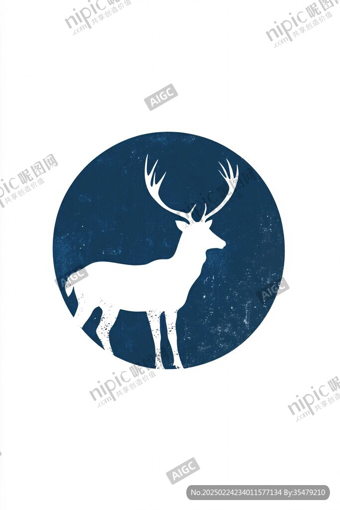 插畫鹿logo