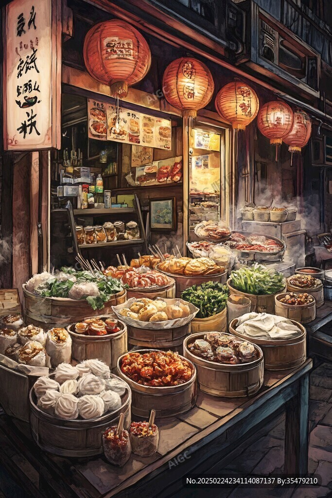 炒貨店插畫