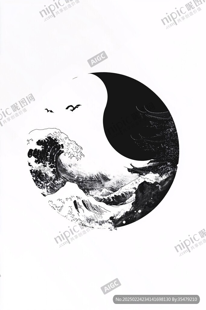 水墨太極圖