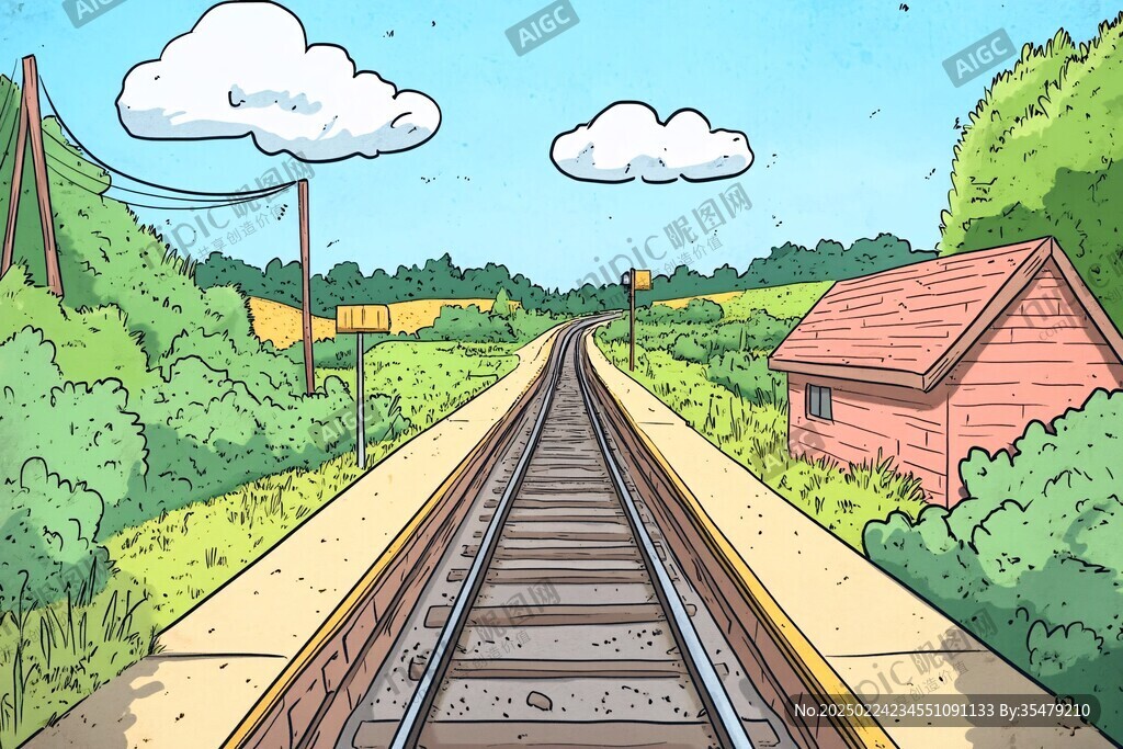 火車鐵軌場景