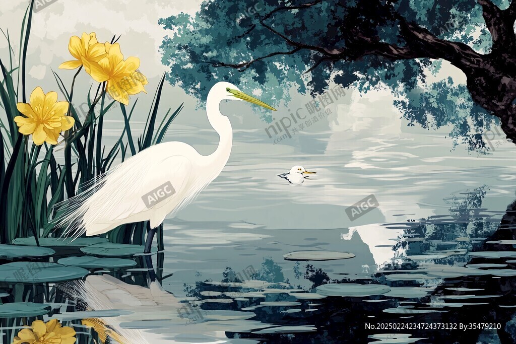 白鷺插畫