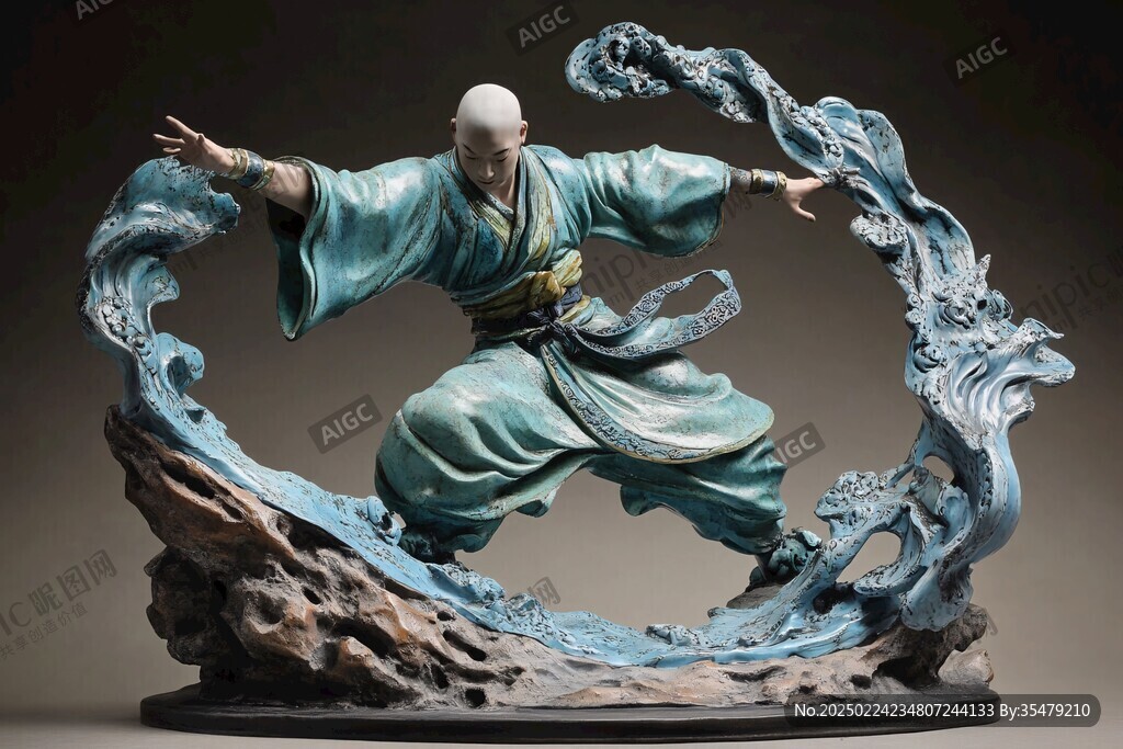 藍(lán)柚描金羅漢像