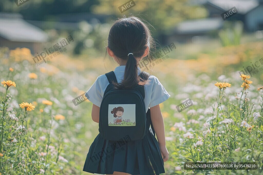 上學背影