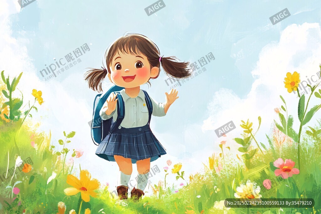 美好童年插畫