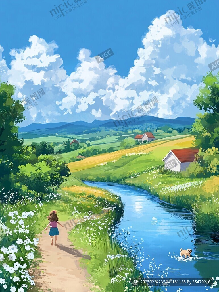 田園風(fēng)插畫
